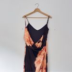 House Of CB NEW Mariamma Dark Brown Floral Printed Satin Maxi Dress XS Photo 11