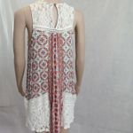 Hint of Mint  womens‎ medium bohemian lace knit orange white floral sleeveless Photo 3