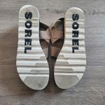 Sorel Womens Cameron Flatform Leather Wedge Sandals Elastic Strap Tan Size 9 Photo 8