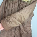 Vtg Bromleigh Womens Puffer Jacket Fur Collar Sz S/M Longline Tan Photo 8