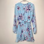 Lulus Always Yours Light Blue Floral Print Long Sleeve Skater Dress SMALL Photo 5