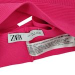 ZARA  Pink Ribbed Crop Top Bralette Crisscross Back Sleeveless Tank Size Small Photo 2
