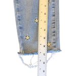 Judy Blue  Sz7/28 Skinny Fit Embroidered Stars Light Blue Jeans Raw Hem JB88265 Photo 12