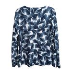 Chico's NWT CHICO’S Drift Gathered Neck Long-Sleeved Boho Top in Passport Blue - size 2 Photo 1