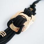 ZARA Black Gold Belt with Interlinked Buckles Photo 2