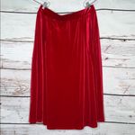 Torrid  Size 1 Jester Red Velvet Pull On A-Line Midi Skirt w/ Pockets Photo 1