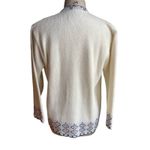 Vintage Jersild White Cardigan Acrylic Sweater w/ scalloped trim Photo 3