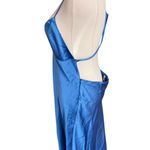 ZARA - Blue Satin Open Back Slip Dress Cobalt Midi Slip Dress Sz XL Photo 7