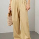 Love, Whit by Whit Beige Pleated Trousers Size 8 Yellow Photo 0