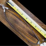 Brighton Braided Leather Necklace with Floral Multi-Texture Flower Pendant Photo 6