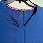 Heart soul  Royal Blue Short Sleeve Scrub Top with Pink Accents (493) Photo 1