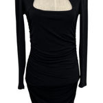Nookie  Charlize Mini Dress Long Sleeve Ruched Mock Neck Cut Out black Size Large Photo 0