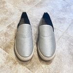 Hush Puppies 🆕 Manda perforated leather slip on sneakers flats silver si… Photo 1