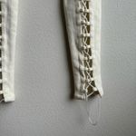 Oh Polly NWT White Cream Suede Lace Up Tie Up High Rise Pants Size XS / 2 Photo 5