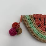 Loft  Watermelon Paper Straw Wicker Summer Fruit Pouch Bag Travel Photo 1