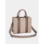 David Jones  Canvas Tote‎ Handbag with Contrast Leather Handles Photo 8