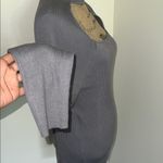 Ashley Stewart  Gray Turtleneck Sweater with Front Square Cut-Out Photo 5