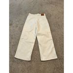 Levi's Womens Size 30 White/cream High Waisted Wide Leg Crop Utility Cargo Jeans Photo 6