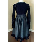 Ryu Black Lace Long Sleeve & Gray Pleated Knit ModCloth Dress Whimsigoth Fairy Photo 5