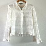 All Saints NWT Ivory White Meg Smocked Button Up Blouse Size 12 Photo 3