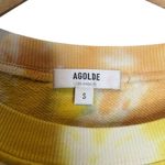 AGOLDE  Balloon Sleeve Tie-Dye Sweatshirt Cropped Yellow Blue Small A7044 Photo 2