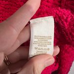 Free People Songbird Pink Fuchsia Boucle Crochet Open Knit V-neck Sweater M Photo 7