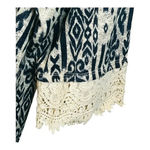 kim rogers ‎ Woman Boho Navy Knit Top Crochet Hem Sleeves Women Plus Size 1X Photo 3