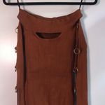 G by Guess Camel Off The Shoulders Open Sleeve Sweater  Photo 0