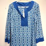 NWT Cabana‎ Life Blue Road Map Geometric Tunic Dress Size XL Photo 3