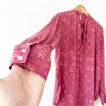 Free People  Mia Long Sleeve Tunic Blouse in Rouge Combo Photo 3