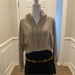 Hollister Crop Zip-up Hoodie Beige Size XS Photo 3