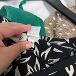 Orvis  Women’s Formal Midi V neck Tie back Black beige neutral leaf dress medium Photo 4