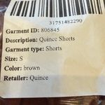 Quince NWT  100% European Linen High Waisted Brown  Shorts Sz S Photo 3