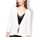 French Connection Mimosa Mist Sequined Tie Front Jacket in Daisy White 4 NWT Photo 0