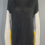 Pixley gray yellow crewneck sweater top shirt woman’s large EUC Photo 0