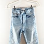 ZARA High Rise Flare Boot Cut Raw Hem Light Wash Blue 2 Photo 2