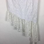 Majorelle  White Lace One Shoulder Asymmetric Ruffle Bridal Midi Dress Small Photo 9