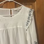 Loft Embroidered Smocked Blouse Photo 3