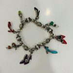 Silver Stretch Charm Bracelet Shoes Enameled Photo 3