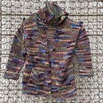 Vintage handmade oversize knit cardigan sweater cozy Purple Size L Photo 1