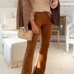 Spanx Faux Suede Flared Pants in Color Rich Carmel Photo 0