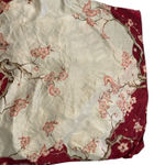 Floral Silk Scarf with Cherry Blossom Design Red Photo 0