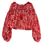 Free People  Up For Anything Floral Long Sleeve Blouse Top Photo 4