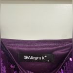Allegra K  Shiny Purple Sequin Top Photo 4