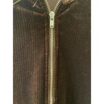 Jones New York  Velour Pullover Tunic Top 1/4 ZIP  Long Sleeve Women's M BROWN Photo 2