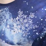 Erika  winter scene snowman cottage sequined long sleeve top Photo 5