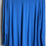 Soft Surroundings  Womens XL Blue Knit Tunic Top Long Button Sleeve Preppy Beach Photo 0