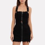 RE/DONE  Zipped Overall Denim Dungaree Dress in Black Photo 2