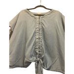 Daniel Cremieux Cremieux Womens Blue Tie Front Button Down Top Blouse Shirt - Size L Photo 2