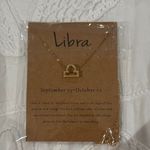 Women Libra Gold color Necklace with Libra sign astrology charm Photo 0